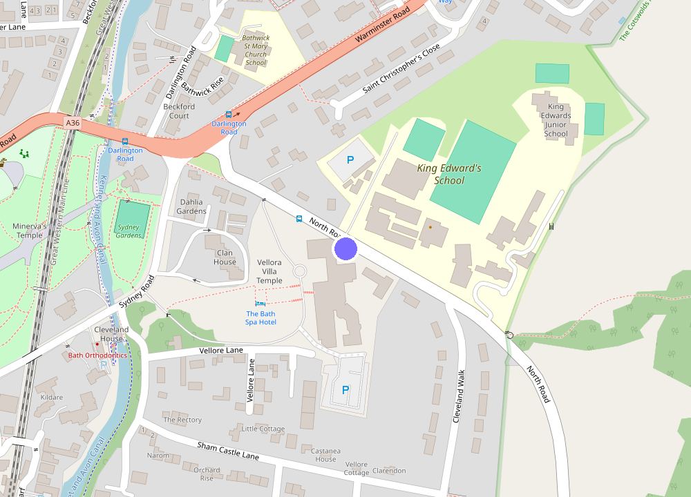 Map: Macdonald Bath Spa Hotel